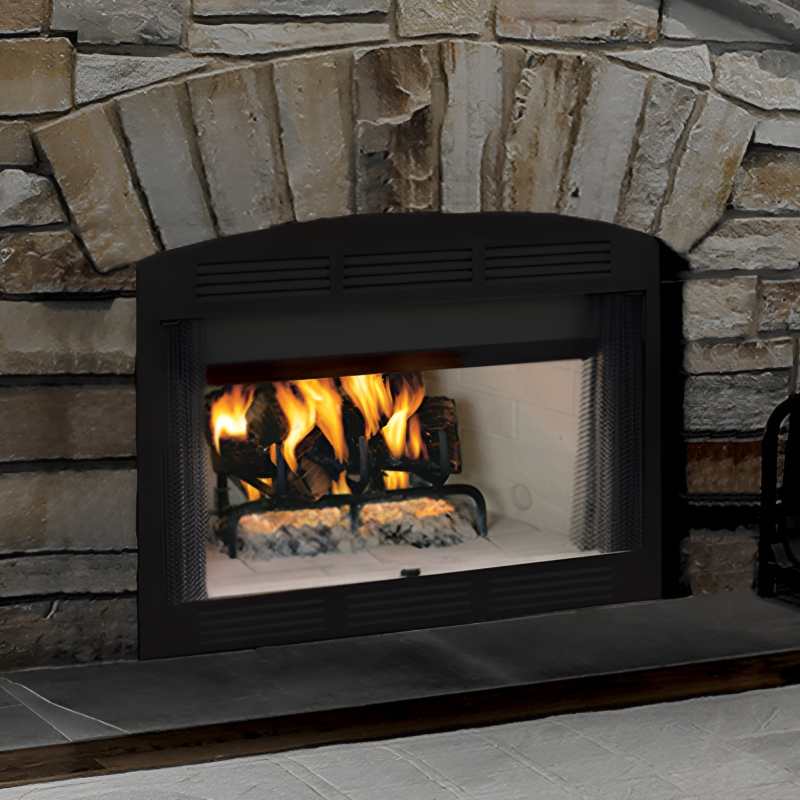 Superior WRT3000 36-inch wood burning fireplace, circulating insulated with white stacked interior (WCT3036WSI)