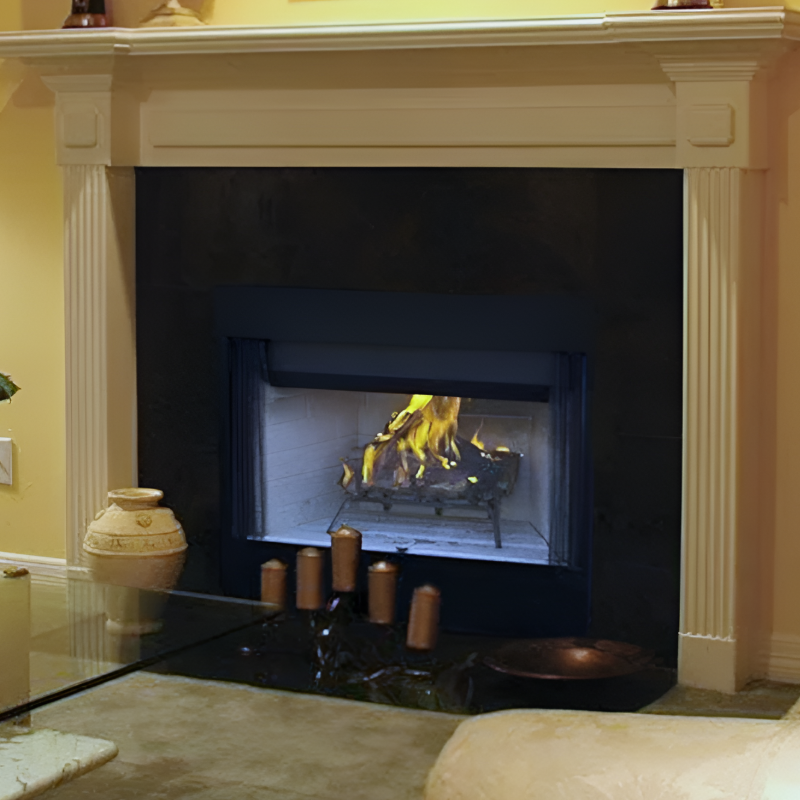 Superior WRT2000 42-inch wood burning fireplace with white stacked interior (WRT2042WSI)