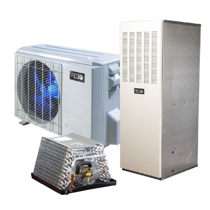ACiQ 2 Ton 19.4 SEER 10KW High Efficiency Mobile Home Heat Pump & Electric Furnace System | Inverter
