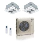 36000 BTU 23 SEER2 ACIQ Extreme 2-Zone Ceiling Cassette Mini Split System | R454B | 230v - 24+24 - ACiQ-36Z-HH-M5C / ACIQ-24CC-HH-MC-2