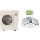 20,000 BTU Mitsubishi P-Series 19.3 SEER2 Dual Zone Ceiling Cassette Mini Split Hyper Heat Pump System - R454B | 9 + 9