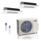 18000 BTU 25.1 SEER2 ACiQ Standard 2-Zone Slim Ceiling Cassette Mini Split System | R454B | 230v - 9+12 - ES-18Z-M3C / SCC-09-HH-MB / SCC-12-HH-MB
