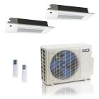 36000 BTU 24 SEER2 ACiQ Standard 2-Zone Slim Ceiling Cassette Mini Split System | R454B | 230v - 12+18 - ES-36Z-M5C / SCC-12-HH-MB / SCC-18-HH-MB