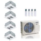 27000 BTU 23 SEER2 ACIQ Extreme 4-Zone Ceiling Cassette Mini Split System | R454B | 230v - 9+9+9+9 - ACiQ-27Z-HH-M4C / ACIQ-09CC-HH-MC-4