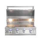 Buck Grill 32" 4 Burner Built In Stainless Steel Gas Grill with Lights + Optimized for Outdoor Kitchen Builds