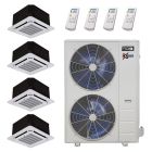 36,000 BTU 22.2 SEER2 ACiQ 4-Zone Ceiling Cassette Mini Split System Extreme Series - 9+9+12+24 - ACiQ-36Z-HH-M4/2-ACIQ-09CC-HH-MB/ACIQ-12CC-HH-MB/ACIQ-24CC-HH-MB