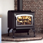 Drolet Escape 1800 - On Legs & Brushed Nickel Door Large Wood Burning Stove - Heats Up To 2100 Square Feet