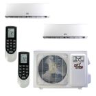 18,000 BTU 23 SEER Dual Zone Wall Mounted Gree Heat Pump System 12+12
