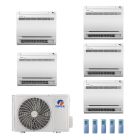 42,000 BTU Gree All Match 21 SEER2 Five Zone Mini Console Mini Split Heat Pump System - R32 | 230V - 9 + 9 + 9 + 9 + 9