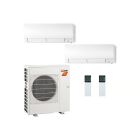24,000 BTU 20 SEER Mitsubishi Dual Zone Mini Split H2i Hyper Heat Pump System 6+18 - R410A - MXZ-3C24NAHZ2 / MSZ-GS06NA / MSZ-GS18NA