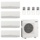40,500 BTU Mitsubishi GX-Series 4-Zone Mini Split | 19.3 SEER2, R454B, 6k + 6k + 9k + 9k Units