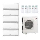 40,500 BTU Mitsubishi GX-Series 21.5 SEER2 Five Zone Wall Mounted Mini Split Heat Pump System - R454B |6 + 6 + 9 + 12 + 18