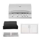 Summerset Sizzler 32-Inch 4-Burner Built-In Gas Grill & Outdoor Kitchen Package - SIZ32