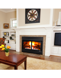 Buck Stove 42" Ventless Gas Fireplace with Gas Logs, Remote, Mesh Doors, Brick Liner & Blower for Natural Gas - 42ZCBBXL-ONAT