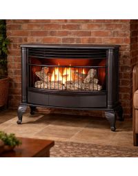 Buck Stove Dual Fuel Ventless Gas Heating Stove with Logs & Thermostat Control - B1200