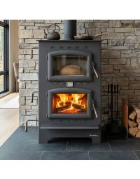 Buck Stove Homesteader Wood Cook Stove & Oven with Black Doors & Legs - FP HOMESTEADER