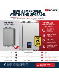 Noritz 11.1 GPM 199,900 BTU Residential Natural Gas Direct Vent Condensing Tankless Water Heater (0.97 UEF)