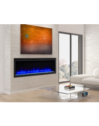 Simplifire 60" Allusion Platinum Linear Electric Fireplace with Smart Controls + Remote, Heater, Includes Embers & Glass