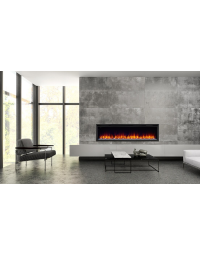 Simplifire 72" Allusion Platinum Linear Electric Fireplace with Smart Controls + Remote, Heater, Includes Embers & Glass