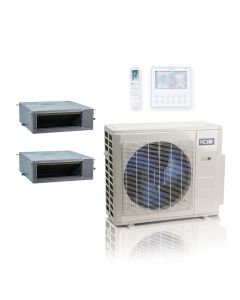 27,000 BTU ACiQ Standard 21 SEER2 Dual Zone Concealed Duct Mini Split Heat Pump System - R454B | 230V - 12 + 12