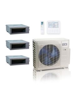 36,000 BTU ACiQ Standard 20 SEER2 Tri Zone Concealed Duct Mini Split Heat Pump System - R454B | 230V - 9 + 9 + 9