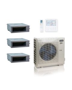 36,000 BTU ACiQ Extreme 19.4 SEER2 Tri Zone Concealed Duct Mini Split Heat Pump System - R454B | 230V - 9 + 9 + 9