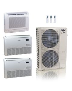 48,000 BTU ACiQ Extreme 23 SEER2 Tri Zone Floor Mount Mini Split Heat Pump System - R454B | 230V - 12 + 18 + 24