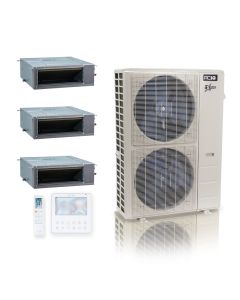 48,000 BTU ACiQ Extreme 20.4 SEER2 Tri Zone Concealed Duct Mini Split Heat Pump System - R454B | 230V - 12 + 12 + 18