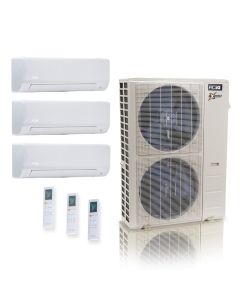 48,000 BTU ACiQ Extreme 23 SEER2 Tri Zone Wall Mount Mini Split Heat Pump System - R454B | 230V - 12 + 18 + 18
