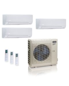 36,000 BTU ACiQ Extreme 23 SEER2 Tri Zone Wall Mount Mini Split Heat Pump System - R454B | 230V - 6 + 6 + 24