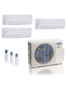 18,000 BTU ACiQ Extreme 25 SEER2 Tri Zone Wall Mount Mini Split Heat Pump System - R454B | 230V - 6 + 6 + 6