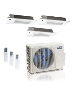 18,000 BTU ACiQ Standard 25.1 SEER2 Tri Zone Slim Ceiling Casette Mini Split Heat Pump System - R454B | 230V - 6 + 6 + 6