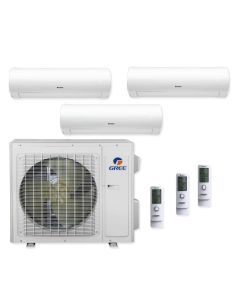 42,000 BTU 23 SEER Tri Zone Wall Mounted Gree Heat Pump System 12 + 18 + 18 - R410A 
