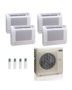 55,000 BTU ACiQ Standard 22 SEER2 Quad Zone Floor Mount Mini Split Heat Pump System - R454B | 230V - 12 + 12 + 12 + 12