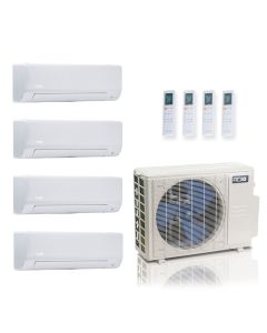 27,000 BTU ACiQ Standard 25 SEER2 Quad Zone Wall Mount Mini Split Heat Pump System - R454B | 230V - 6 + 6 + 9 + 9