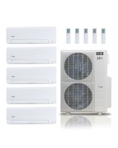 48,000 BTU 21.8 SEER2 ACiQ 5-Zone Wall Mounted Mini Split System w/ WiFi - 12+12+12+12+12