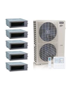 55,000 BTU 18.8 SEER2 ACiQ 5-Zone Concealed Duct Mini Split System - 12+12+12+12+12