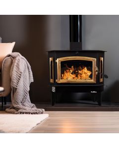 Buck Stove 91 Wood Burning Stove with Blower EPA Certified & 30% Tax Credit Approved - FP 91 - Heats 3200 Sq Ft