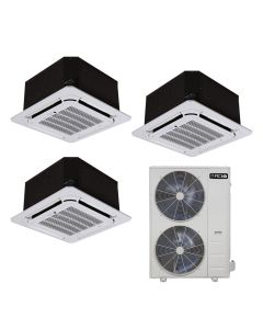 55,000 BTU 21.3 SEER2 ACiQ 3-Zone Ceiling Cassette Mini Split System - 9+12+24-R410A