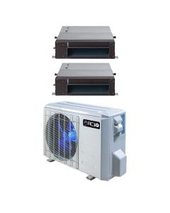 18,000 BTU 19 SEER2 ACiQ 2-Zone Concealed Duct Mini Split System - 12+12