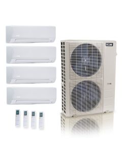 36,000 BTU 19.2 SEER Mitsubishi Quad Zone Heat Pump System 6+9+9+