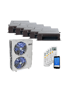 48,000 BTU 20.5 SEER2 ACiQ 5-Zone Concealed Duct Mini Split System - 12+12+12+12+12