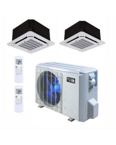 27,000 BTU 24.6 SEER2 ACiQ 2-Zone Ceiling Cassette Mini Split System - 9+12