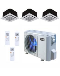 27,000 BTU 24.6 SEER2 ACiQ 3-Zone Ceiling Cassette Mini Split System - 9+9+12