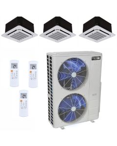48,000 BTU 23.4 SEER2 ACiQ 3-Zone Ceiling Cassette Mini Split System - 9+12+12-R410A