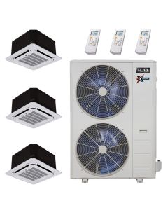 36,000 BTU 22.2 SEER2 ACiQ 3-Zone Ceiling Cassette Mini Split System Extreme Series - 12+12+12