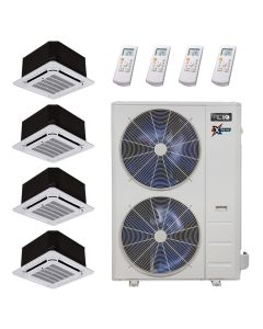 36,000 BTU 22.2 SEER2 ACiQ 4-Zone Ceiling Cassette Mini Split System Extreme Series - 9+9+9+9