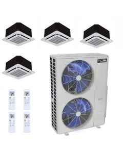 55,000 BTU 21.3 SEER2 ACiQ 4-Zone Ceiling Cassette Mini Split System - 9+9+12+24-R410A