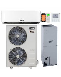 36,000 BTU ACiQ 2- Zone Wall Mounted Mini Split System w/ Central Air Handler 9+24