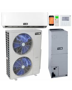 55,000 BTU 20.15 SEER2 ACiQ Mini Split System w/ 36k  Central Ducted Air Handler and 24k Wall Mount w/ WiFi 36+24